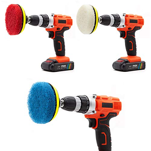 image for Power Scrub Pads Drill Attachment, GOH DODD 13 Pieces Cleaning Kit Sco
