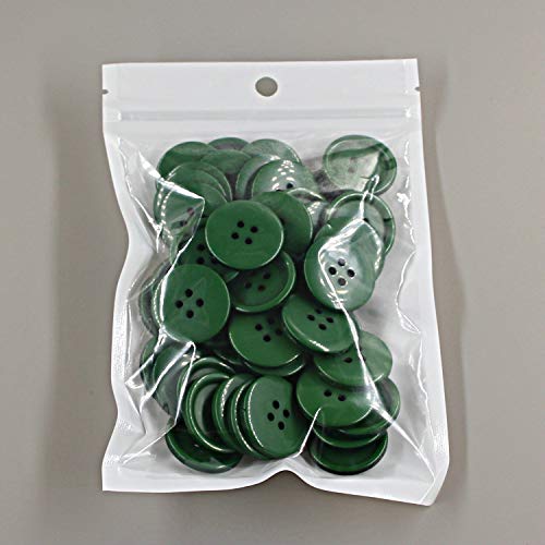 1Inch (25mm) Sewing Flatback Resin Buttons for DIY Craft Dark Green Pack of 50 Pcs Leekayer