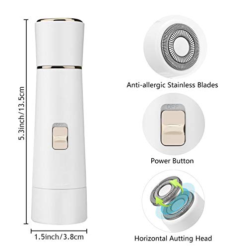 Facial Hair Remover For Women Rechargeable - Painless Waterproof Hair Removal Trimmer for Face, Peach Fuzz, Upper Lip and Armpit
