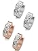 ORAZIO 18G 2 Pairs Stainless Steel Hoop Earrings for Womens Mens Huggie Earrings Piercings
