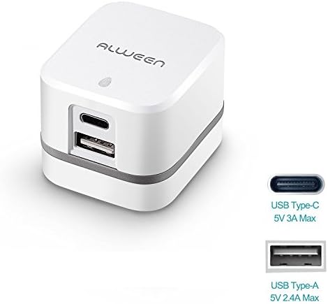 USB Type C Travel Charger, Alween Rapid Wall Charger with the Latest Charging Tech for all USB C Supported Devices (5V/3A, 15W)