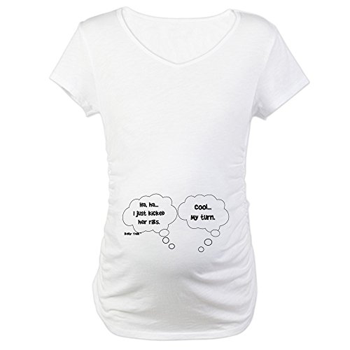 CafePress - I JUST KICKED MOM..."TWINS" Maternity T-Shirt - Cotton Maternity T-shirt, Cute & Funny Pregnancy Tee