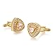 Men's Gold Plated Triangle Crystal Zircon Cufflinks Men's Gold Topaz Crystal Cuff Links