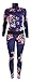 Womens 2 Piece Floral Bodycon Sweatsuit Set Tracksuit Outfit Sport Suit Sweatshirt and Sweatpants