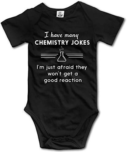 Amababy Unisex Toddler Bodysuits Chemistry Jokes Boys Babysuit Short Sleeve Jumpsuit Sunsuit Outfit 12 Months Black
