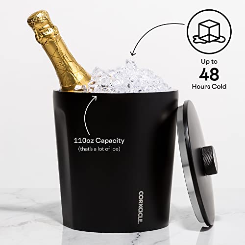 Corkcicle TripleWalled Insulated Stainless Steel Ice Bucket With Lid, Keep Beverages Cold for