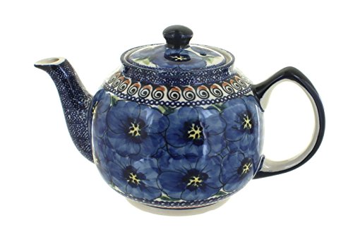 Polish Pottery Blue Art Medium Teapot