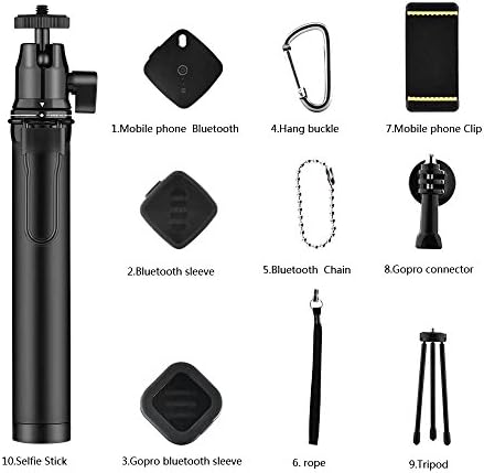 Legazone 3 in 1 Pocket Extendable Aluminum Alloy Monopod with 360 Degree Ball Head,1/4 inches Quick Release Plate for GoPro Hero 5 4 3 2 1, Cellphone and Compact Action Camera
