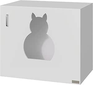 PawHut PawHut Arenero Gatos 63x41x53,5cm Aseo Areneros Gato Mascotas con Puerta Madera