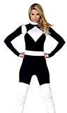 Forplay Women's Vigorous Action Figure Catsuit with Belt, Black, Small/Medium