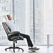 Komene Executive Office Chair, Lumbar Support Tilt Function High-Back Swivel Thick Foam Cushion Padded Seat PU Leather Computer Desk Chair, Comfortable Ergonomic PC Chairs BIFMA SGS Armchair