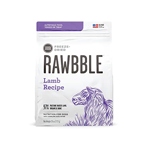 BIXBI Rawbble Freeze Dried Dog Food, Lamb Recipe, 26 oz 97 Meat and Organs, No Fillers