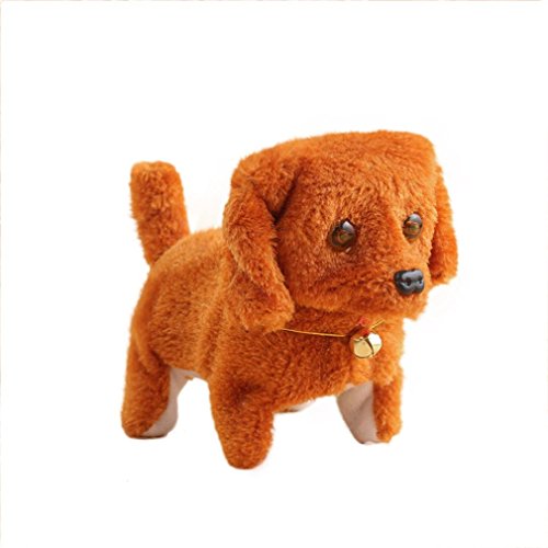 Balakie Cute New Robotic Cute Electronic Walking Pet Dog Puppy Kids Toy With Music Light Xmas Gifts for Kids (brown)