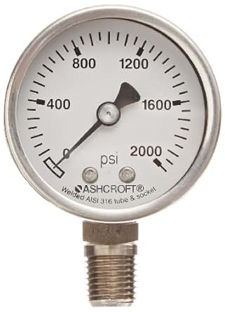 test 1 pressure type wrc Gauge Type Stainless Steel Ashcroft Pressure 1008S Case