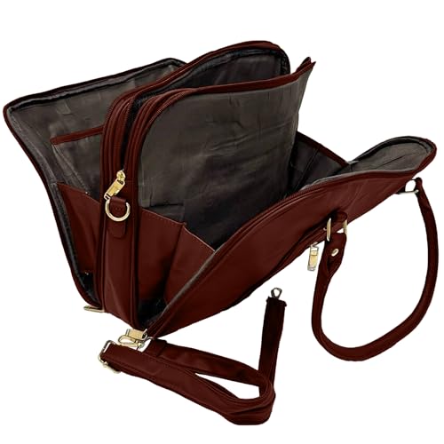 Bolsa Feminina Pasta Executiva para Notebook até 15.6” Reforçada Couro Ecológico para Trabalho, Reuniões e Dia a Dia Tamanho Grande