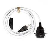 Lantu Creative 6M Swag Light Socket plug Hanging Light Cord Kit with Dimmer Switch Multiple Colors (pure white)