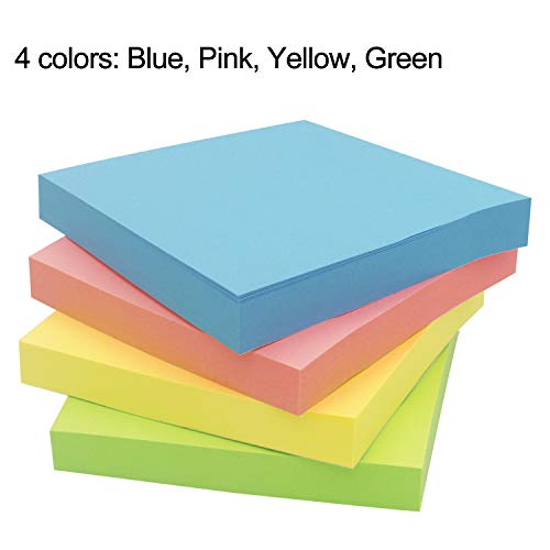 Sticky Notes 3x3, Self-Stick Notes, 36 Pads, 100 Sheets/Pad, Strong Sticking Stickies, Assorted Colors Post Notes for Study, Works, Daily Life (36)