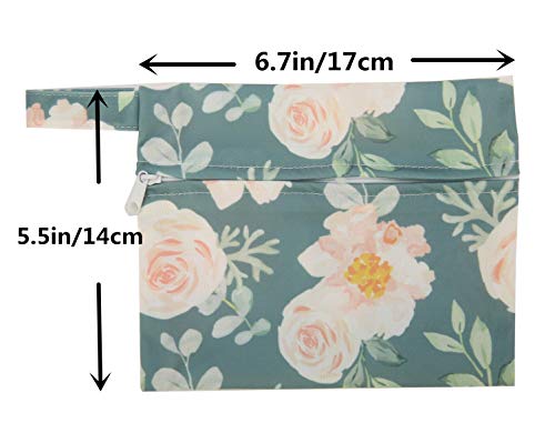5 XS Panty Liners 1 Wet Bag Cloth Menstrual Pads Reusable Washable (Floral, XS Panty Liners)