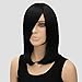 Alacos 40cm Short Bob Style Straight Side Parting Night Club Daily Basic Natural Soft Heat Resistant Wig for Woman + Wig Cap