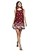 Romwe Women's Summer Sundress Floral Printed Sleeveless Casual A Line Dress Wine S