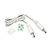 EShine Interconnect Cable - Male to Male, 3.5mm x 1.35mm, for LED Under Cabinet Lighting with Wire Clips (Cable Length 20 in, White)