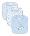 Spasilk Unisex-Baby Newborn 3 Pack Cotton Terry Feeder Bibs, Blue Plane, O/S
