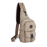 Daosen Sports Unbalance Backpack Sling Bag for Men Canvas Chest Pack/Hiking Bag