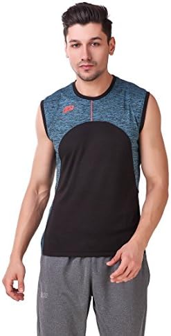 DIDAMen's Polyster Regular Fit Sleeveless Quick Dry Sports T-Shirt