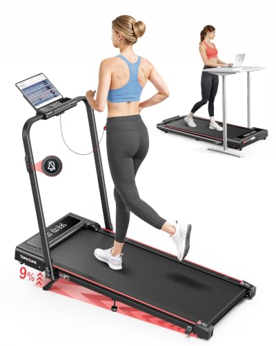 TOPUTURE Foldable Walking Pad with Incline, 4 in 1 Treadmill for Home & Office, 2.5HP Under Desk Treadmill, Portable Compact Treadmills Silent Remote Control, App & LED Display, Installation-Free