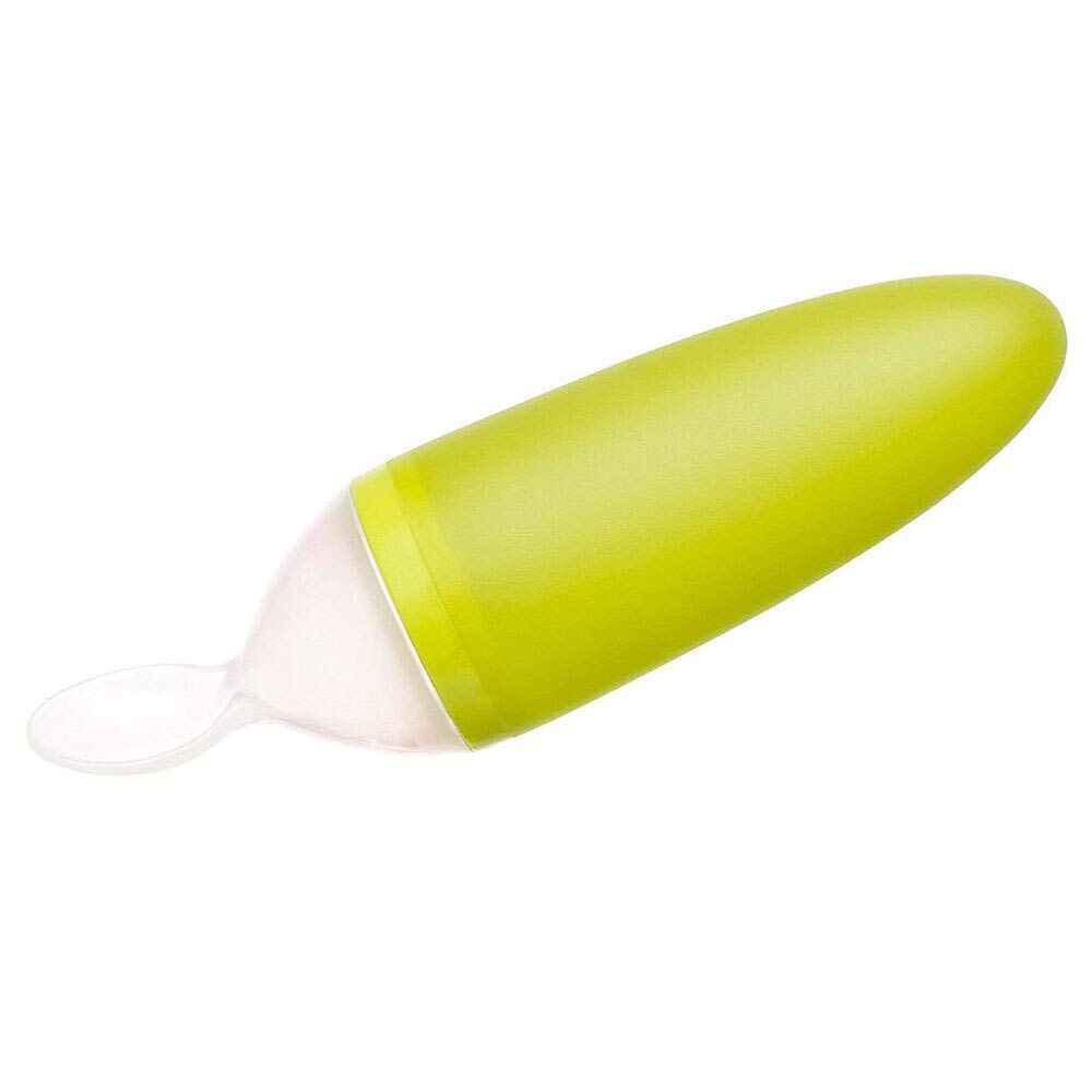 Boon Tomy Squirt Silicone Baby Food Dispensing Spoon | Feeding Spoon with Large Capacity Dispenser | Baby Food Feeder Suitable for 4,5,6,7+ Months, Babies, Toddlers, Green