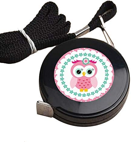 1.5 Meter Black Tape Measure Pink Owl Tape Measure for Body Customized Image Tape Measure Sewing Automatic Retractable Tape Measure Clothing Measuring Tape Measure Fractions Self Lock Tape