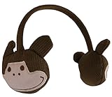 N'Ice Caps Kids Cute Monkey Face Knitted Adjustable Winter Earmuffs (One Size, Brown)