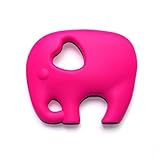 SillyMunk TM Silicone Teething Animal Pendants - Elephant (Pink)