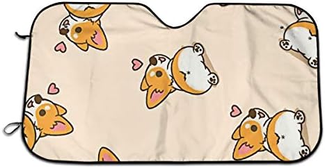 車用 サンシェード 可愛い ケジ犬 日除けシェードカバー Uvカット 丈夫で 70cmx130cm 簡単取付吸盤式 安い 激安 プチプラ 高品質 四季用 普通車用