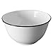 Crow Canyon Home Enamelware Salad Bowl, 5 quart, Vintage White/Black