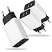 Europe USB Adapter, X-EDITION 2A/10W Protable EU Travel Wall Charger Power Adapter Dual Port USB Plug for iPhone 7 Plus/ 6 Plus/ 6S / 5S, Samsung Galaxy S8/S7/S6/S5, LG, Moto, Android Phone (3-Pack )