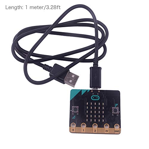 DIYmall 1meter USB to Micro USB Cable Power Cable for BBC Micro:bit Microbit Microcontroller Board Black TPE USB Cable of Quality for Electronics Pack of 2pcs