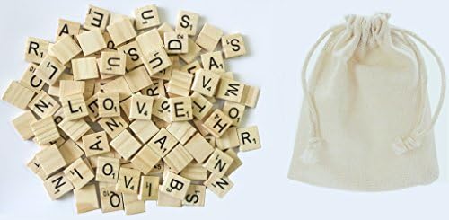 Abbaoww 500 Wooded Scrabble Tiles Letter Tiles Wood Pieces Great for Crafts, Pendants, Spelling,Scrapbook