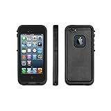 VersionTech Waterproof Shockproof Shock Proof Snow Proof SnowProof DirtProof Dirt Proof Durable Case Cover for Apple iPhone 5 - Black