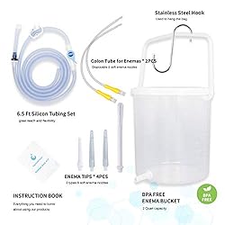 TopQuaFocus 2L Plastic Enema Bucket Kit for Colon
