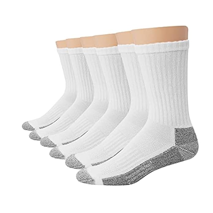 Hanes Men's Work Crew Socks 6pk - White 6-12