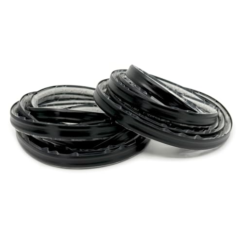 InstaTrim Borde de calafateo negro nuevo y mejorado, 1/2 pulgada por 10 pies, paquete de 2, flexible, impermeable para baño, suelos y paredes, fácil instalación, sin ensuciar, resistente a las