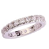 Psiroy 925 Sterling Silver Created White Topaz Filled Eternity Stacking Ring Band Size 9