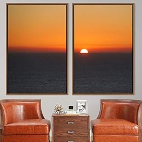 signwin 2 Piece Framed Canvas Wall Art Skyline...