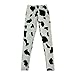 Jescakoo Funny Milk Cow Pattern Printed White Black Ankle Leggings for Women S