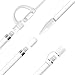 [4-Piece] FRTMA Compatible with Apple Pencil Cap/Apple Pencil Tip Cover/Cable Adapter Tether/Apple Pencil Cap Holder for iPad Pro Pencil, Ivory White