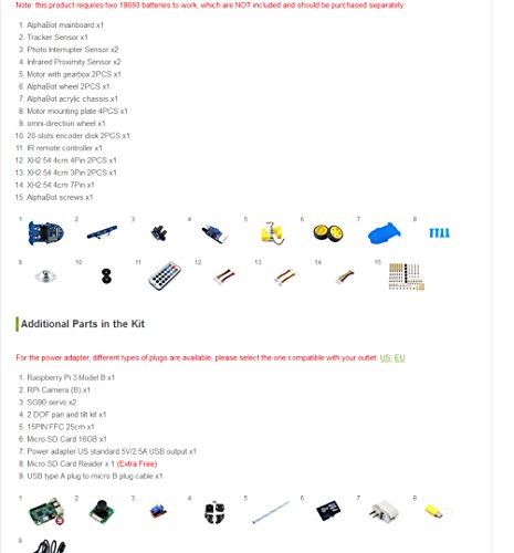 image for Waveshare AlphaBot-Pi Raspberry Pi Version- Raspberry Pi 3B Mother Boa