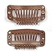 20pcs Metal Snap Clips for Hair Extensions DIY Clip in on Hair Extension Wigs 9 Teeth 32mm 1.2g/pc Black Brown Beige Color (Light Brown)thumb 4