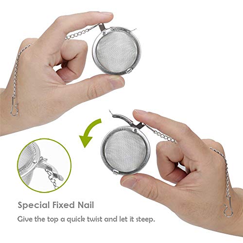 2Pcs Update Mesh Tea Ball + 1Pc Tea Scoop, Besego 100% Stainless Steel Tea Filter, Premium Leakproof Tea Infuser Strainers, Tea Interval Diffuser - Thumbnail 2