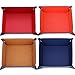 4 Pieces Dice Tray PU Leather Dice Holder Folding Tray Fit for Board Game Dice Storage, 4 Colors